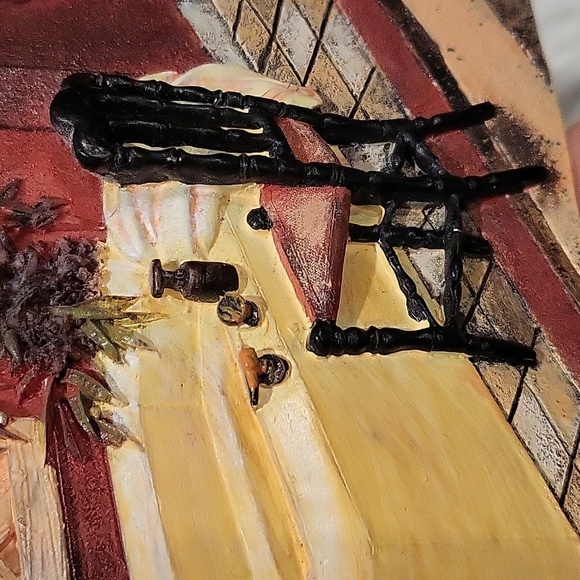 Signed C Winterle Olson bathtub bathroom resin wall art plaque 5.5" - Picture 13 of 16